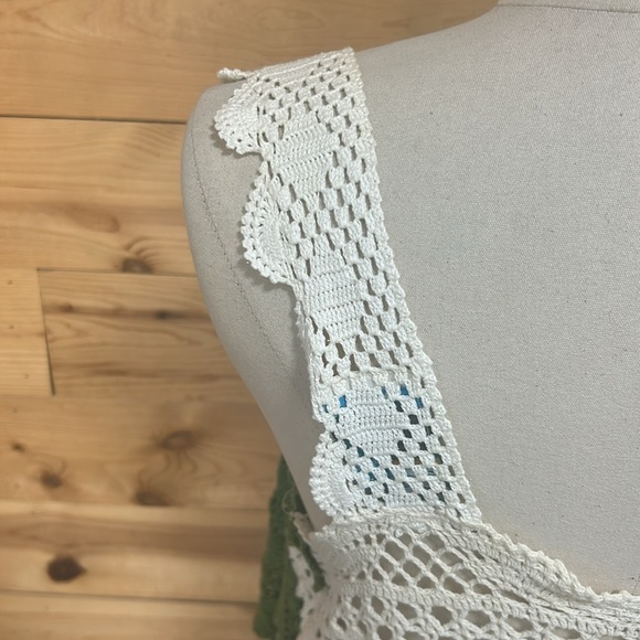 Vintage handmade lace lagenlook layering Gypsy boho bohemian top tank vest Large - Picture 9 of 15